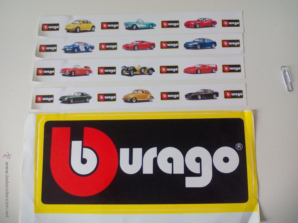 Coches a escala: Lote de pegatinas de Burago. Coches miniatura. Pegatina. Stickers.