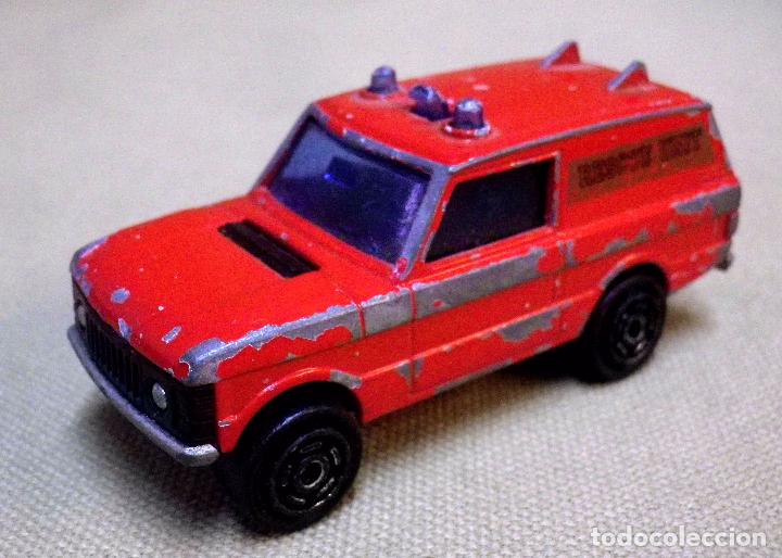 Coches a escala: ANTIGUO RANGE ROVER BOMBEROS, RESCATE UNIT, N&ordm; 246 , FABRICADO POR MAJORETTE, FRANCIA