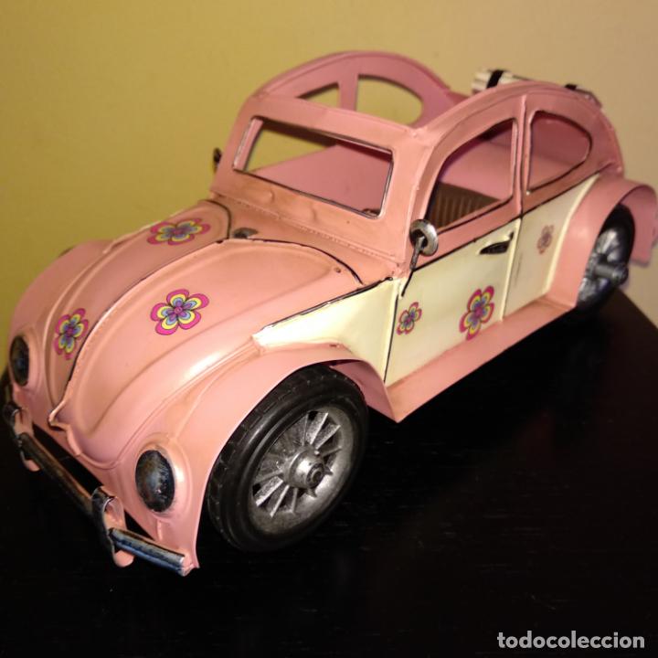 Coches a escala: Coche escarabajo beatle ? 28x11,5 cm flower power