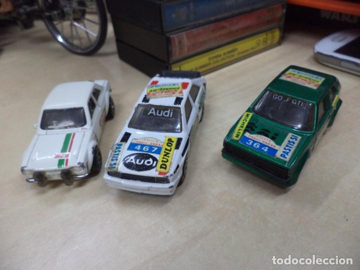 Coches a escala: Lote  coches rallye esc.1/66.Golf GTI,Audi Quattro y Ford Escort A&ntilde;os 70.MC y Hotwheels.