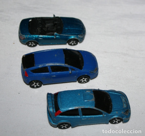 Coches a escala: LOTE DE 3 COCHES MAJORETTE, FORD FOCUS WRC, CITROEN C4 Y MERCEDES SLK