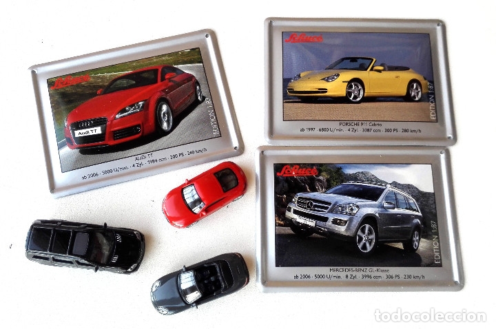 Coches a escala: SCHUCO • 3 Miniaturas en metal (Audi TT, Porsche 911 Cabrio, Mercedes GL SUV) • Escala H0 / 1:87 - Foto 2 - 174027403