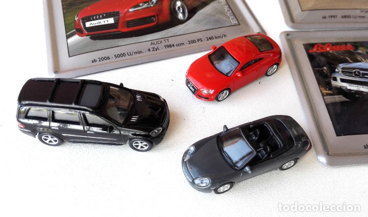 Coches a escala: SCHUCO • 3 Miniaturas en metal (Audi TT, Porsche 911 Cabrio, Mercedes GL SUV) • Escala H0 / 1:87 - Foto 1 - 174027403