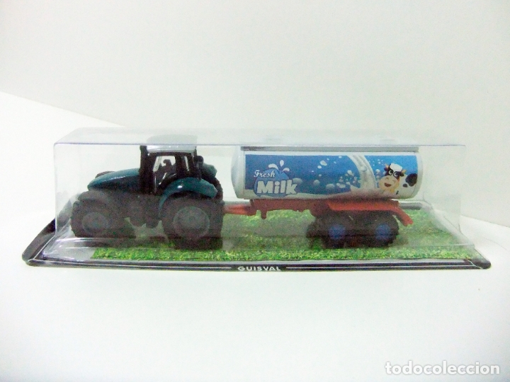 Coches a escala: TRACTOR AGR&Iacute;COLA VERDE CON CISTERNA FRESH MILK - GUISVAL ESCALA 1:67 - CUBA LECHE FRESCA DE VACA
