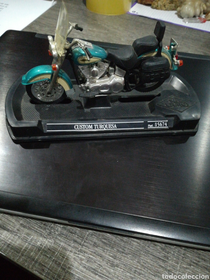 Coches a escala: Moto Guiloy custom turquesa - Foto 2