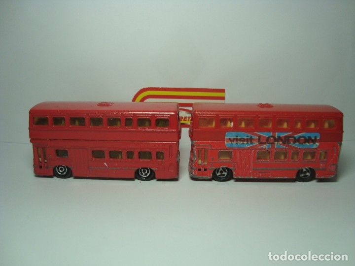 Coches a escala: LOTE DE COCHES AUTOBUS BRITISH BUS VISIT LONDON DE MAJORETTE 1,64