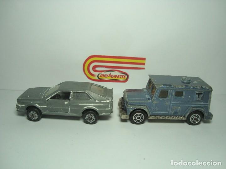 Coches a escala: LOTE INDIVISIBLE DE COCHES AUDI QUATRO Y BANK SECURITY DE MAJORETTE 1,64.