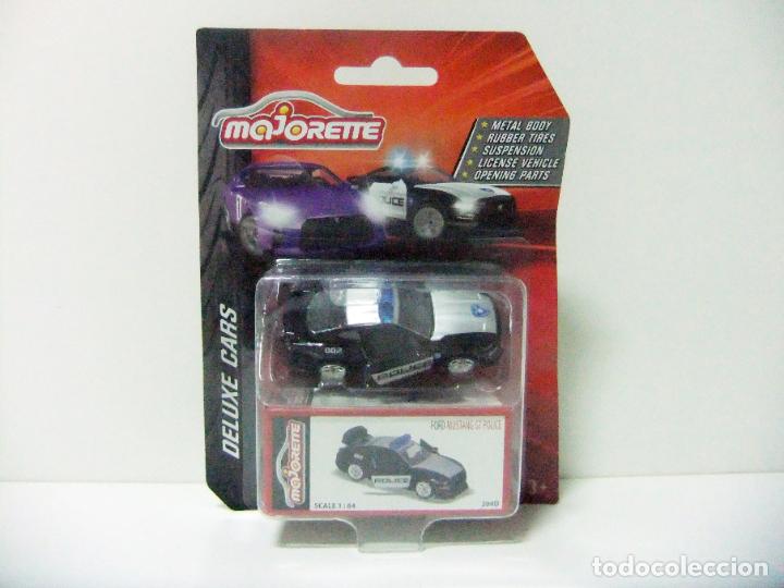Coches a escala: FORD MUSTANG GT POLICE - MAJORETTE SERIE DELUXE CARS N&ordm; 204D ESCALA 1:64 - COCHE AUTO POLIC&Iacute;A