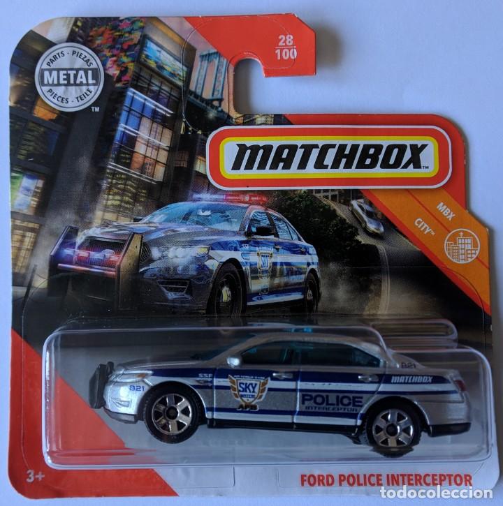Matchbox 2019 Ford Police Interceptor MBX City Silver 28/100 Long Card by Mattel