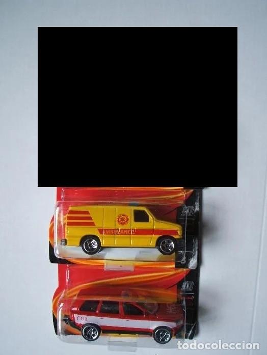 Coches a escala: lote de emergencias de finlandia de majorette, ford econoline,volvo xc90 y bmw m3,1:64 aprox