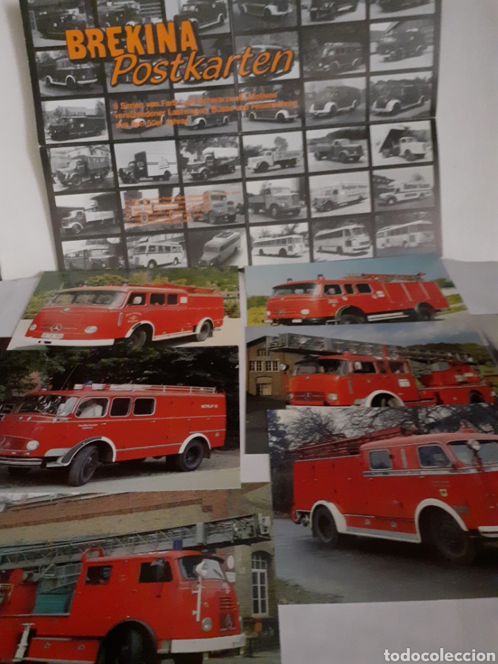 Coches a escala: BREKINA POSTKARSTEN MERCEDES BOMBEROS 8 POSTALES NUEVAS