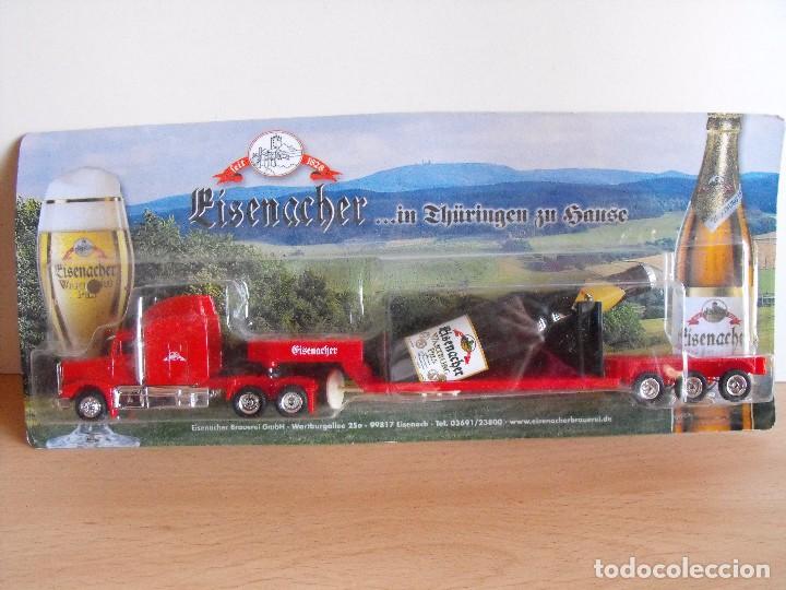 Voitures &agrave; l'&eacute;chelle: Cami&oacute;n trailer. Publicidad cerveza FISENACHER. GRELL. Escala H0.