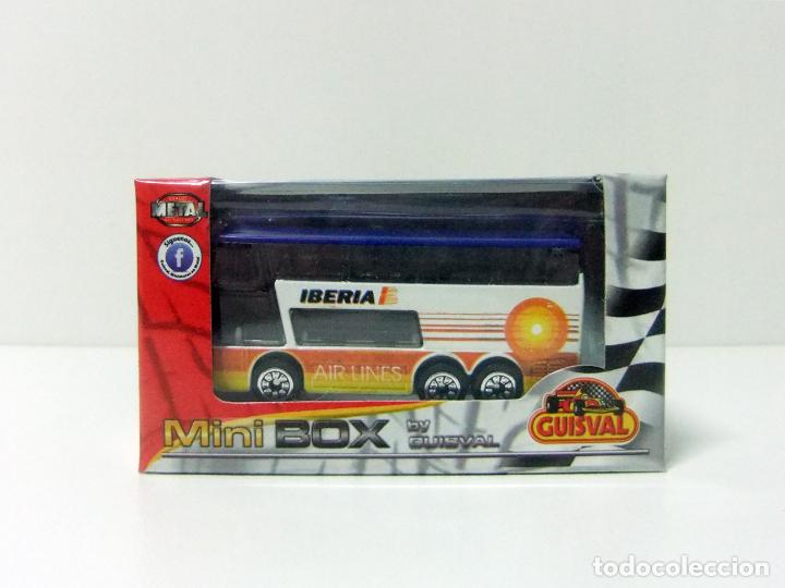 Coches a escala: AUTOB&Uacute;S IBERIA AIRLINES GUISVAL MINI BOX 1:58 BUS AUTOCAR IB L&Iacute;NEAS A&Eacute;REAS ESPA&Ntilde;A MINIBOX 1:64 APROX