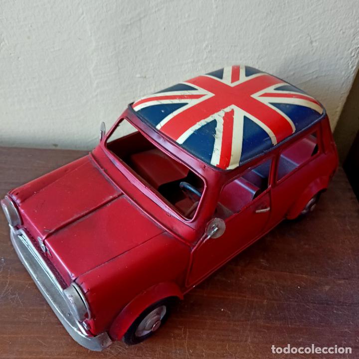 Coches a escala: Mini Cooper bandera de Inglaterra 28 x 13 cm retro hojalata metal