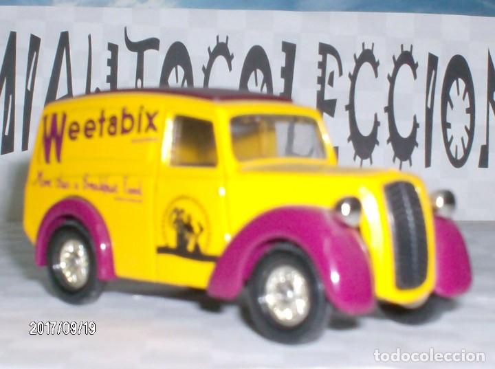 Coches a escala: FURGON MORRIS Z VAN WEETABIX DE CORGI MIDE 8 CM.. DE METAL !LINDO&iexcl;