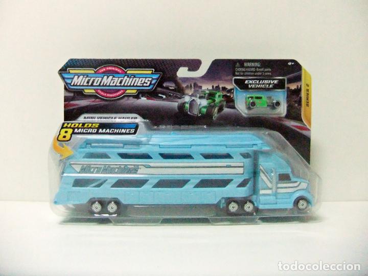 MicroMachines Camion Con Rimorchio E Auto In Miniatura, Set Giocattolo MMW0027, 2 Piani Per Parcheggio