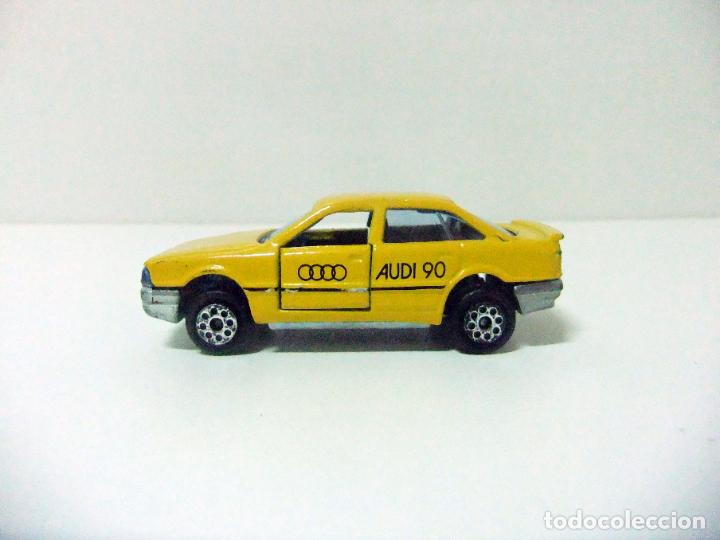Coches a escala: AUDI 90 - MAJORETTE REF. N&ordm; 239 ESCALA 1:60 - COCHE JUGUETE AUTO MINIATURA AMARILLO YELLOW TOY CAR