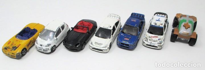 Coches a escala: Lote de 7 coches de Majorette - Peugeot 106, 2 Ford Focus, Dodge, BMW Z8, Subaru&hellip;