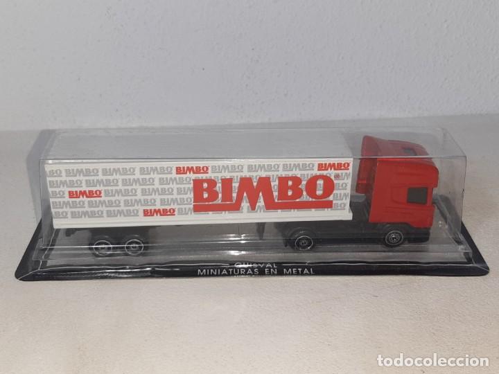 Coches a escala: GUISVAL : ANTIGUO CAMION SCANIA PUBLICITARIO DE BIMBO EN SU BLISTER SIN ABRIR A&Ntilde;OS 90