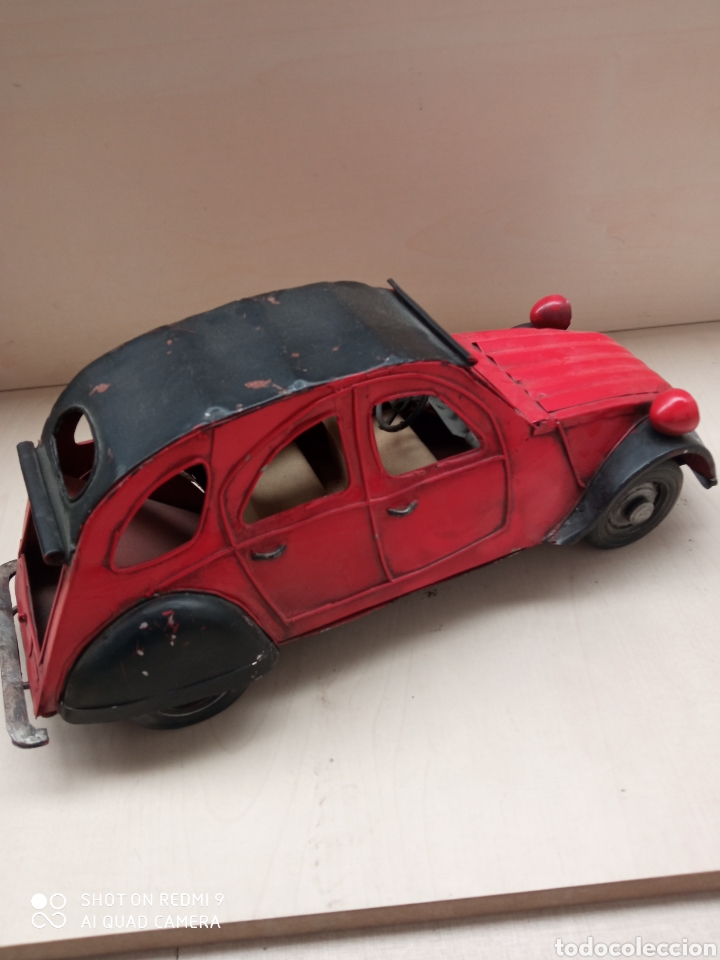 Coches a escala: Coche 2cv antiguo de chapa 32 cm - Foto 4