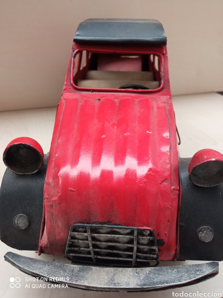 Coches a escala: Coche 2cv antiguo de chapa 32 cm - Foto 6