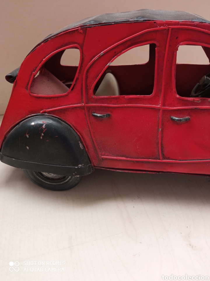 Coches a escala: Coche 2cv antiguo de chapa 32 cm - Foto 7
