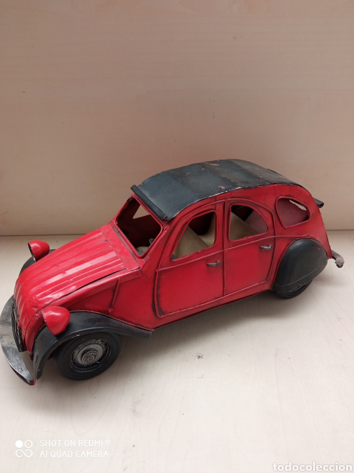 Coches a escala: Coche 2cv antiguo de chapa 32 cm - Foto 1