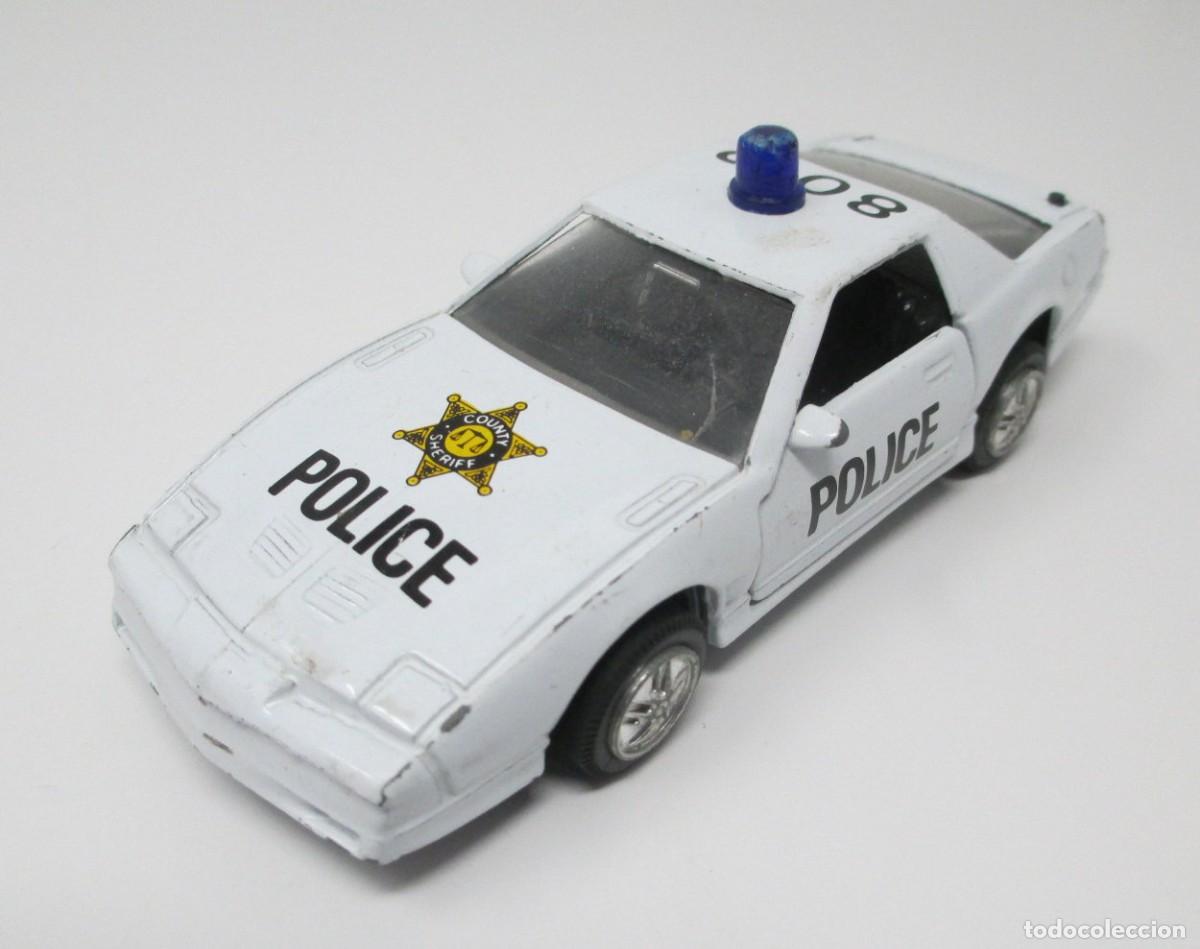 Coches a escala: Chevrolet Corvette Polic&iacute;a - Mide 11,2 cm de largo - (Con faltas)