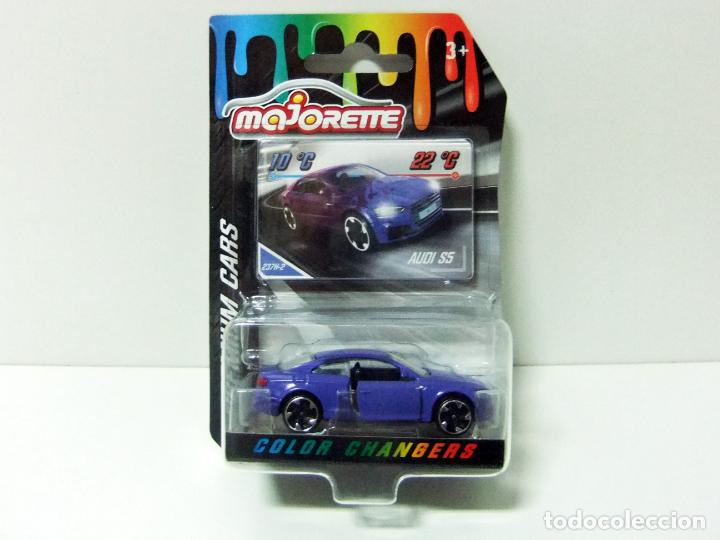 Coches a escala: AUDI S5 MAJORETTE COLOR CHANGERS REF.N&ordm; 237H-2 PREMIUM CARS COCHE 1:64 APROX TOY CAR A5 PURPLE COUP&Eacute;