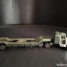 Coches a escala: CAMION CON REMOLQUE MILITAR, GUISVAL DIECAST METAL, VEHICULO ANTIGUO- 19X4,5X4CM. MADE IN SPAIN