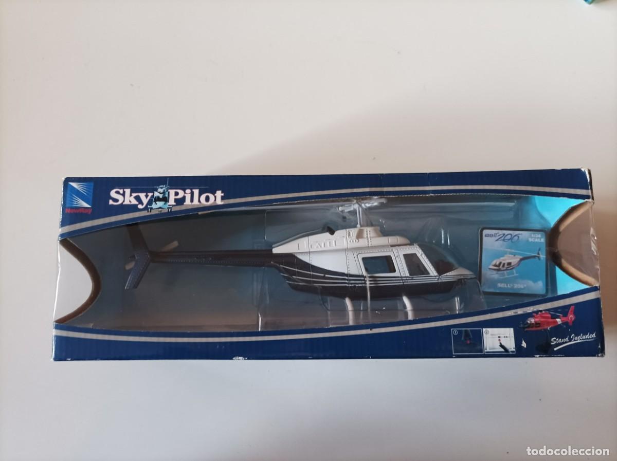 Carros em escala: NEW RAY SKY PILOT HELICOPTERO BELL 206 ESCALA 1/34 DIE CAST MODEL. NUEVO