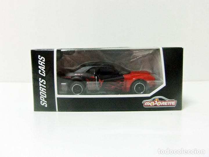 Coches a escala: DODGE CHALLENGER SRT DEMON - MAJORETTE SPORTS CARS N&ordm; 238C COCHE 1:66 FLAMES TOY SHOWBOX BOX 1:64