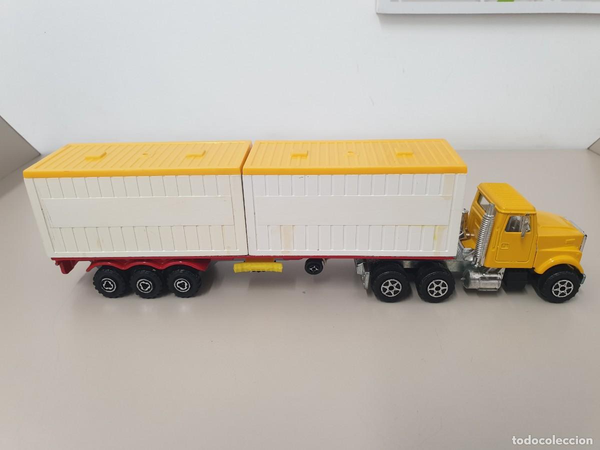 Coches a escala: Majorette Cami&oacute;n portacontenecores, ech 1/60 bien conservado