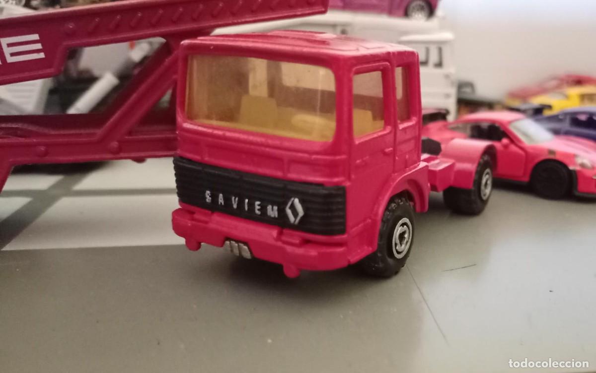 Coches a escala: Majorette, Saviem portacoches restaurado y personalizado &rdquo;porche&rdquo;. ech 1/60 &iexcl;&iexcl;como nuevo!!