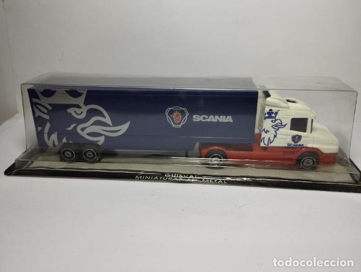 Coches a escala: CAMION TRAILER SCANIA MORRO SERVICIO SCANIA DE GUISVAL CAMPEON 1,64 NUEVO EN SU CAJA BLISTER