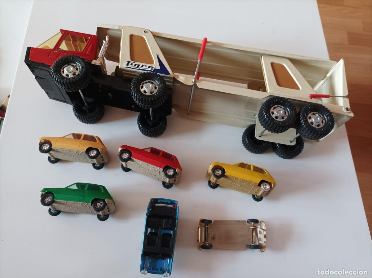 Carros em escala: ANTIGUO CAMION PORTACOCHES RENAULT 5 DE METAL GOZAN TIGRE CAR 2