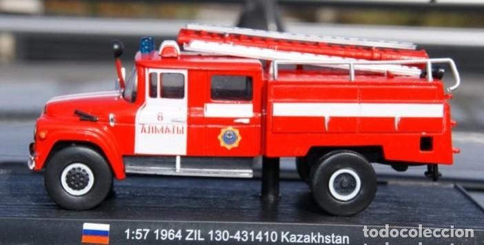 Coches a escala: CAMION DE BOMBEROS ZIL 130-431410 KAZAKHSTAN 1964 DEFECTO LE FALTA EL ESPEJO RETROVISOR IZQUIERDO ES