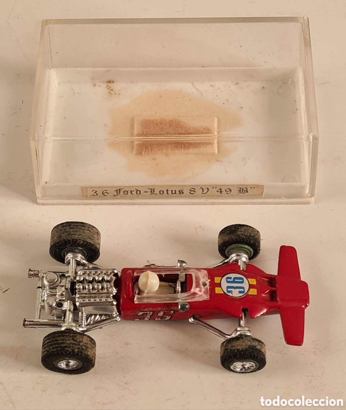 Coches a escala: Coche Ford Lotus S V 49 B Rojo - Guisval Fabricado en Espa&ntilde;a - B&oacute;lido Juguete Retro