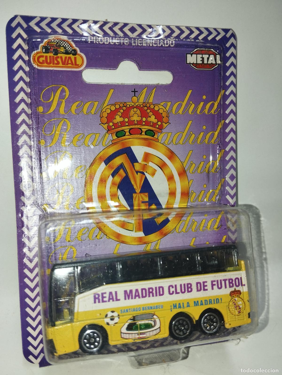 Coches a escala: GUISVAL AUTOB&Uacute;S REAL MADRID MINIATURA CON BLISTER ORIGINAL