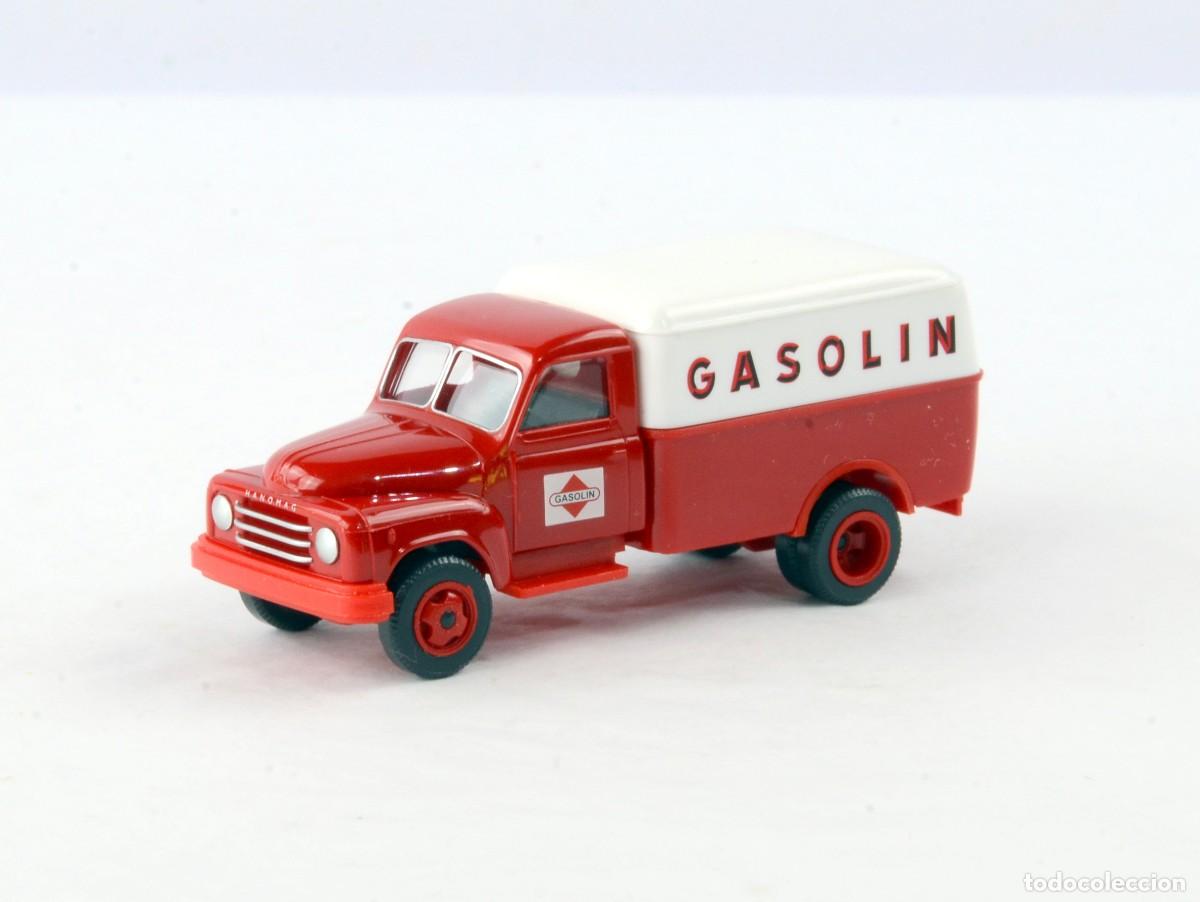 Coches a escala: Wiking Escala 1:87 H0 Hanomag L28 Gasolin Impecable con Caja