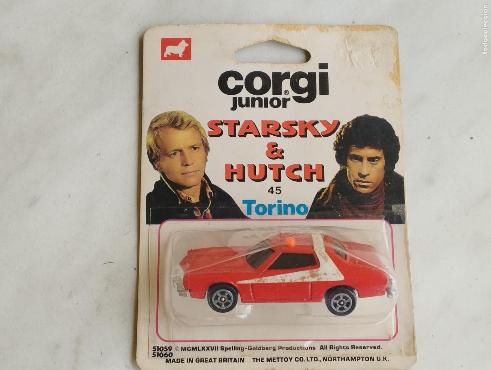 Coches a escala: CAJA BLISTER SET CORGI JUNIORS FORD TORINO SERIE TELEVISION TV STARSKY Y HUCHT ESCALA 1,64