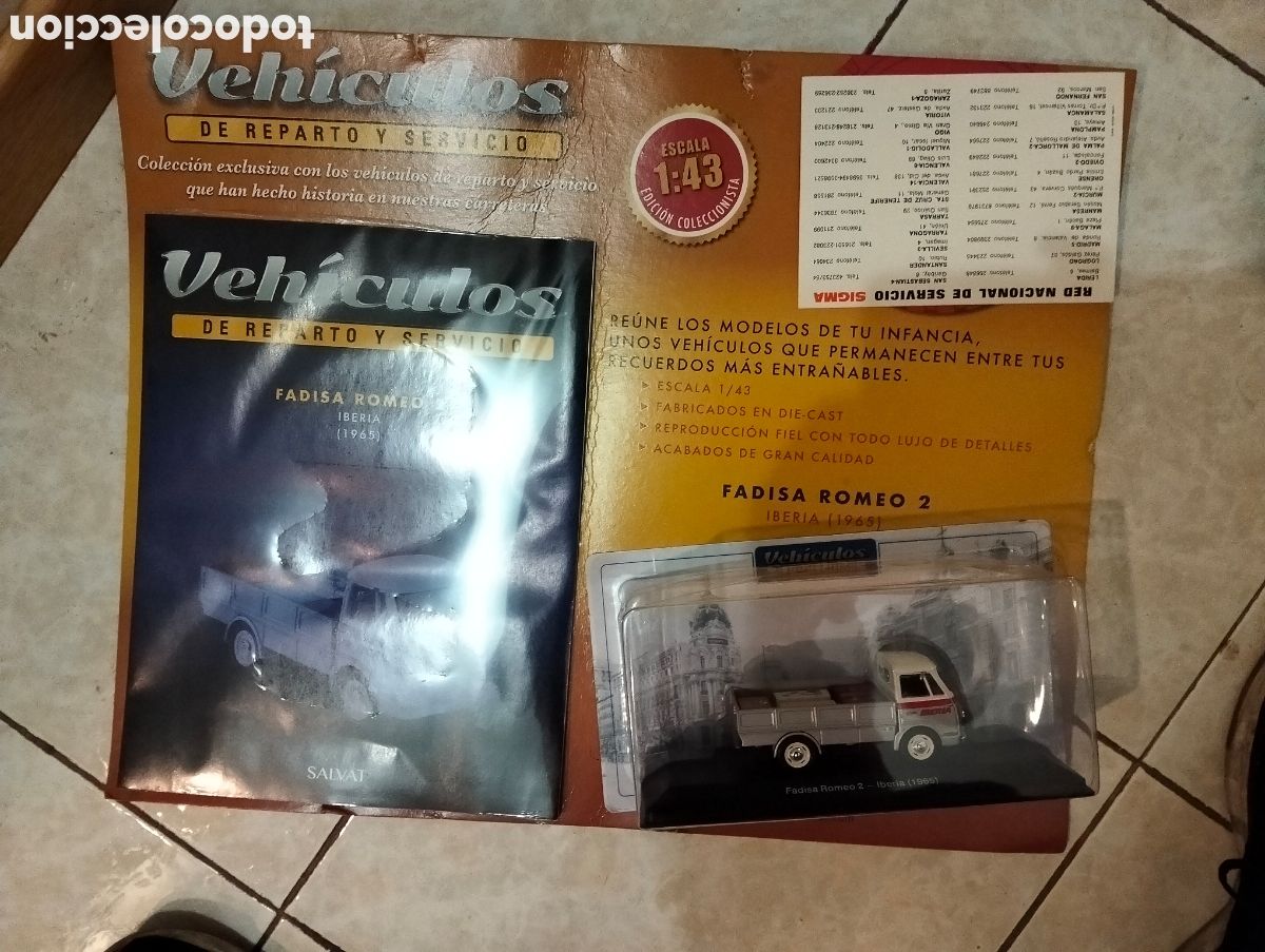 Modellautos: Furgoneta fadisa romeo de Salvat con su bl&iacute;ster kiosko