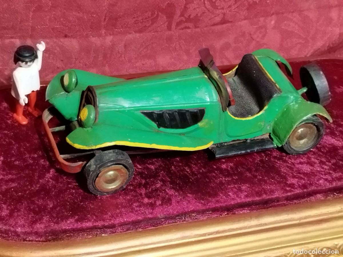 Auto in scala: COCHE DE CHAPA COLOR VERDE - DESCAPOTABLE - TIPO DECADA A&Ntilde;OS 30 - 26 cm LONGITUD
