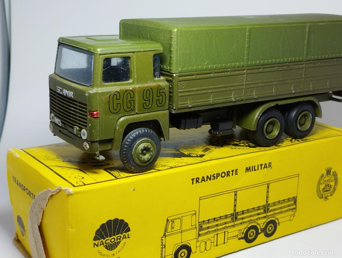 Coches a escala: CAMION SCANIA LBS 140 TRANSPORTE MILITAR DE NACORAL INTERCARS 1,50 CON SU CAJA. SIMILAR TEKNO