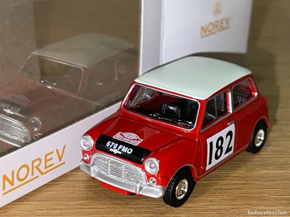 Coches a escala: Norev Coche MINI COOPER Rally MonteCarlo #182 rojo y blanco 1/54 die-cast metal car 1:54