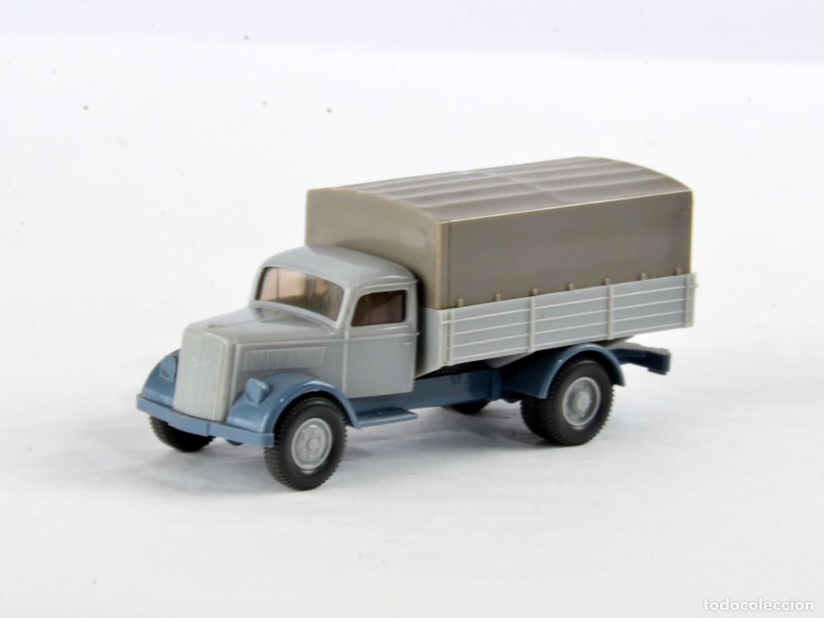 Coches a escala: Wiking Escala 1:87 H0 Opel Blitz 39 Gris y Azul
