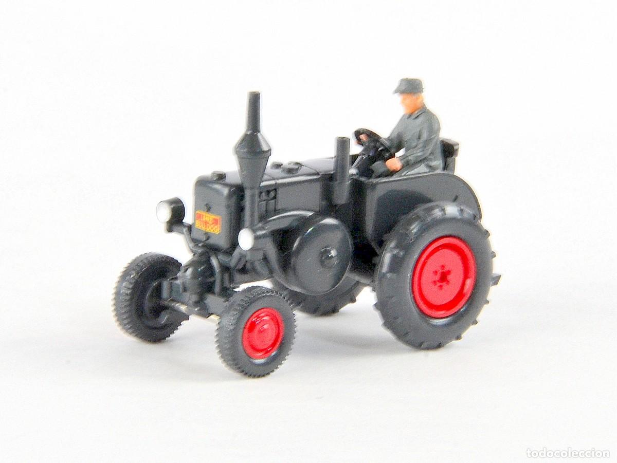 Coches a escala: Wiking Escala 1:87 H0 Tractor Lanz Negro con Figura Impecable