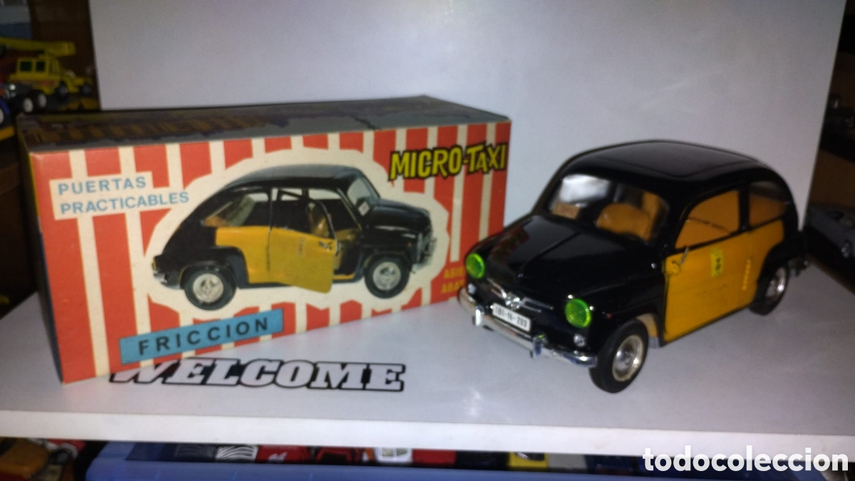 Coches a escala: Seat 600 Sanch&iacute;s taxi Barcelona