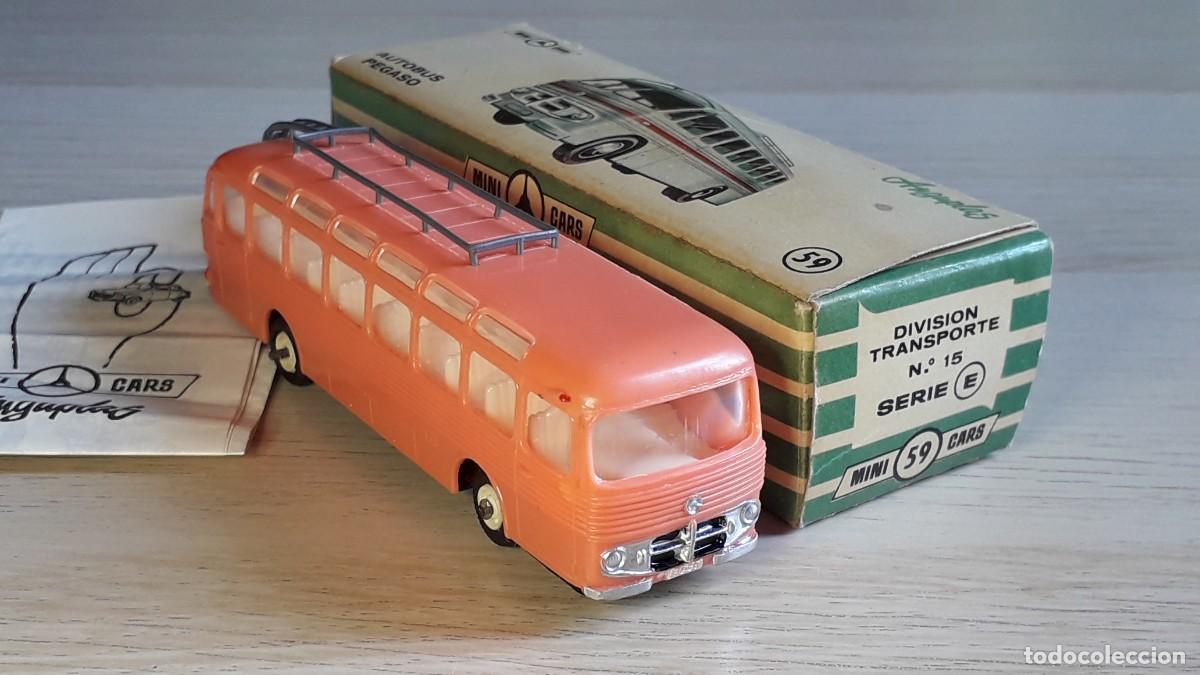 Coches a escala: Autob&uacute;s Pegaso # 59, esc. 1/86 H0 1/87, Anguplas Minicars Mini-cars Spain, original 1960.