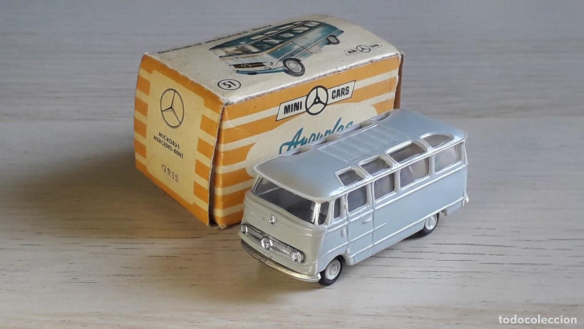 Coches a escala: Microb&uacute;s Mercedes Benz # 51, esc. 1/86 H0 1/87, Anguplas Minicars Mini-cars Spain, original 1960.